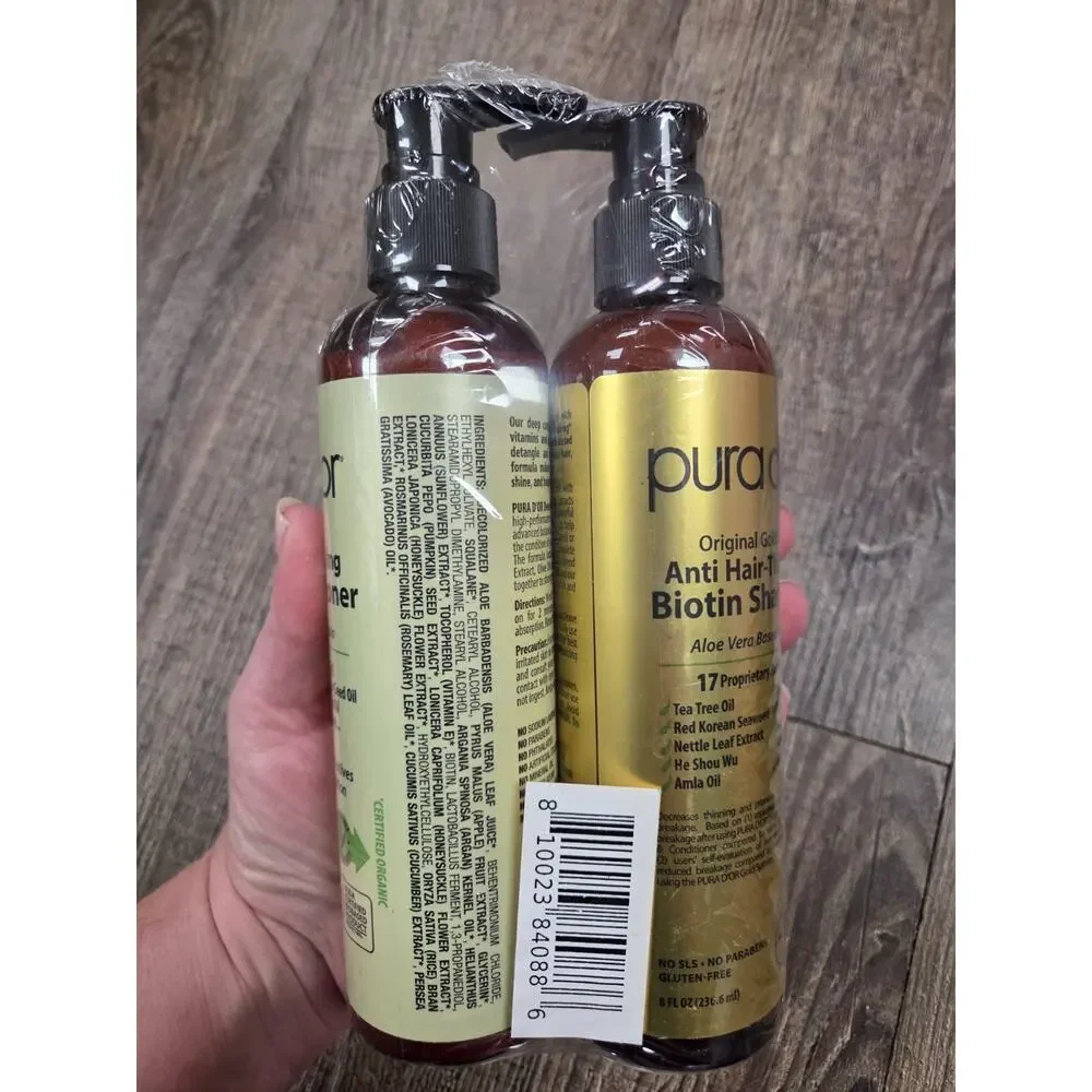 PURA D'OR Dor Advanced Therapy Shampoo + Conditioner Set Reduces Thinning 8oz